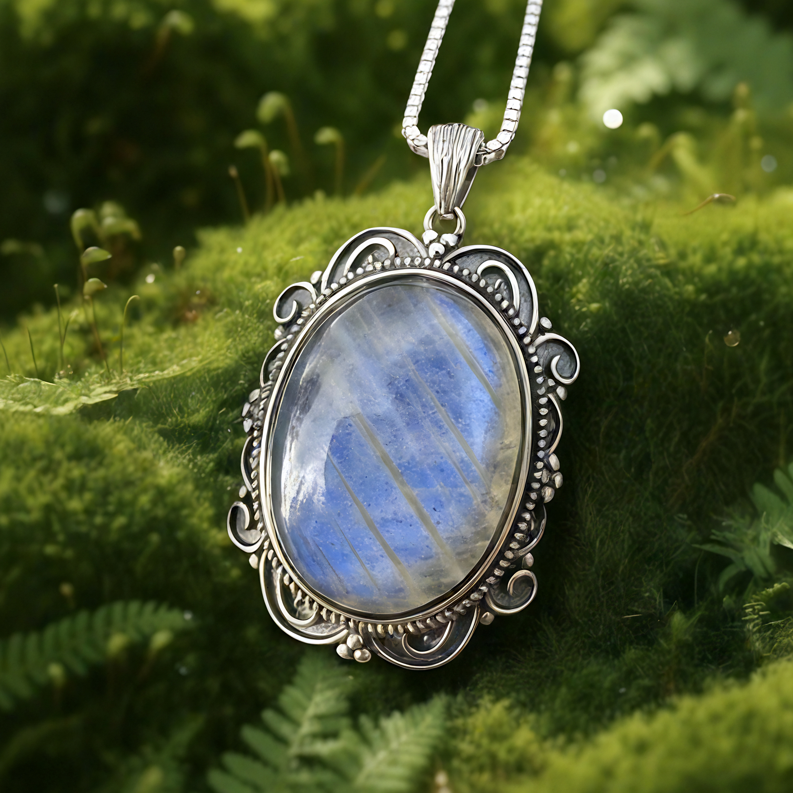 Rainbow Moonstone Goddess Necklace
