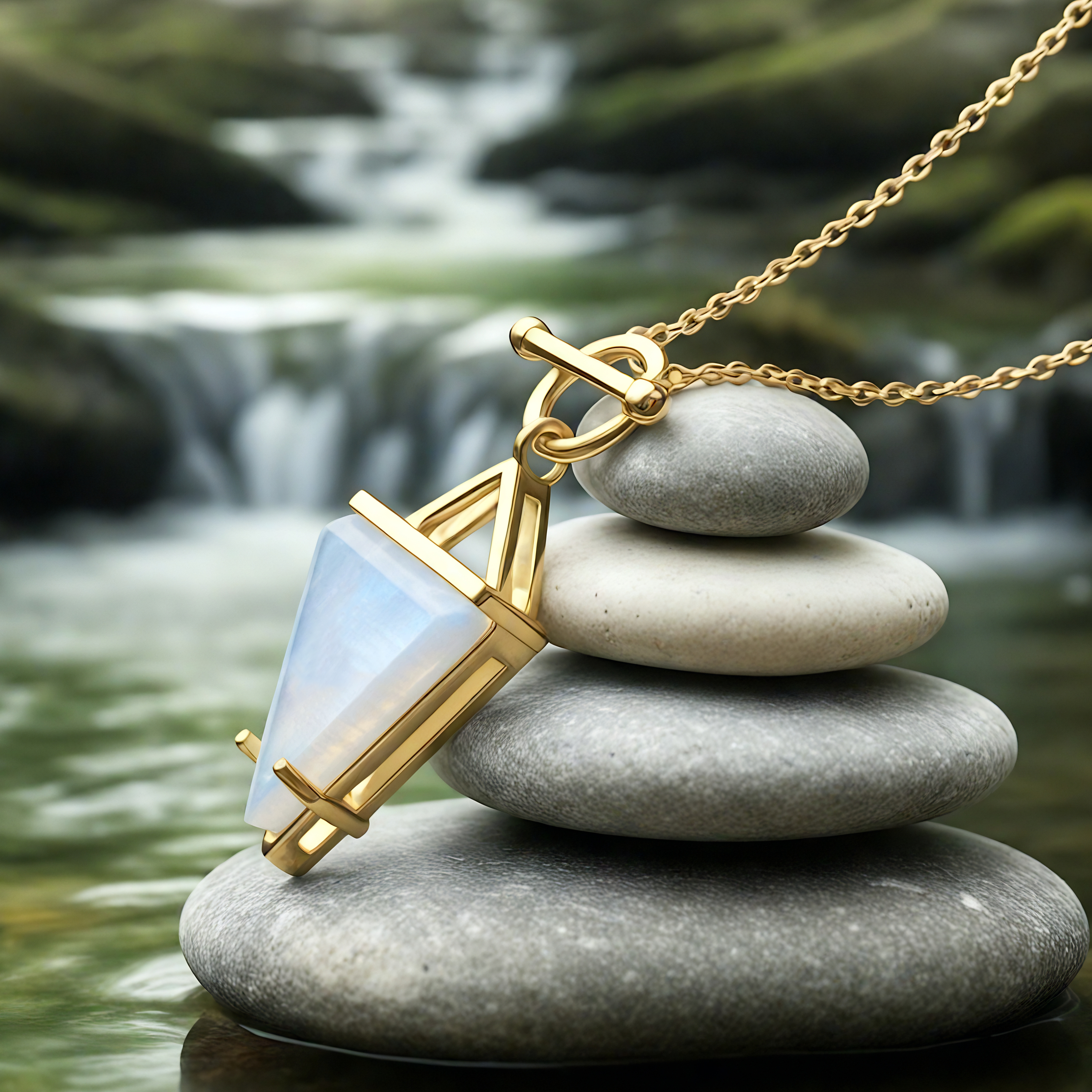 Moonstone & Gold Intuition Necklace -