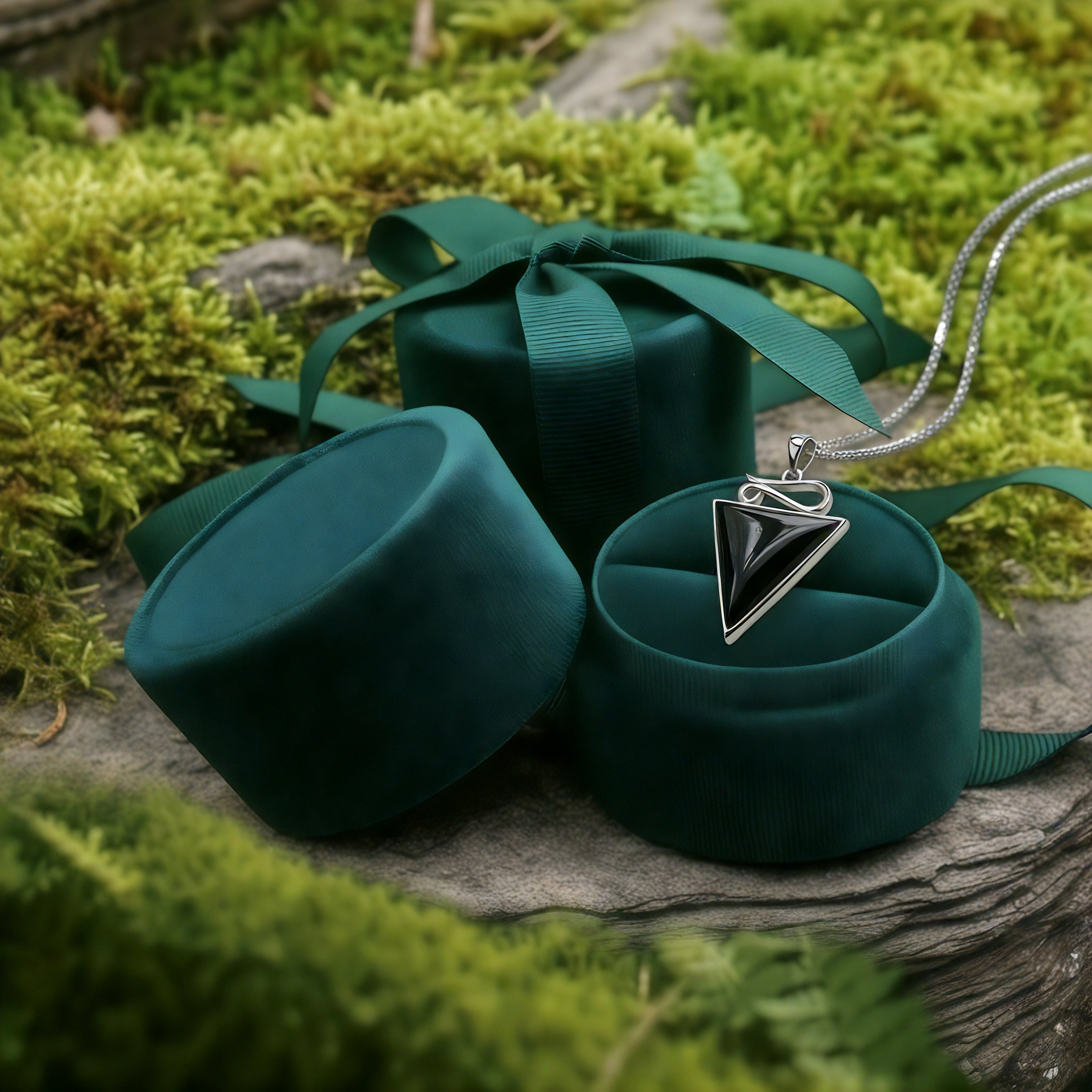 Black Onyx & Silver Trinity Necklace