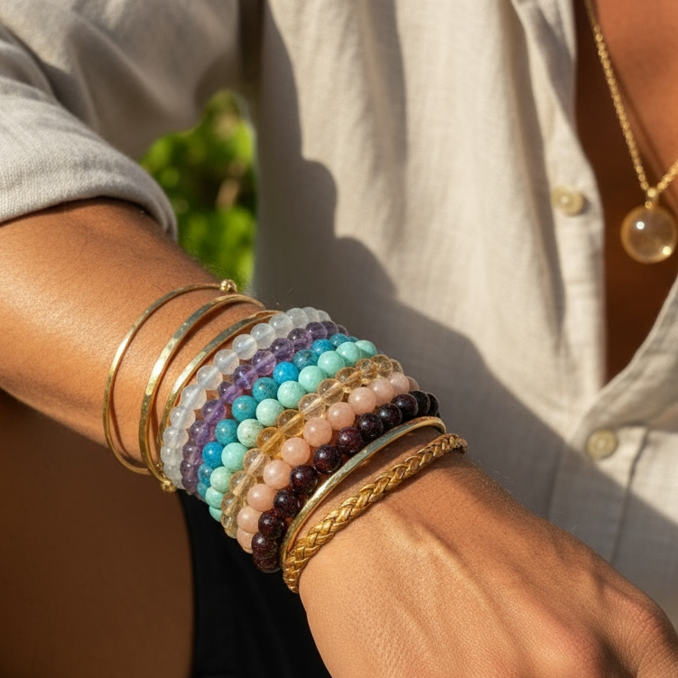 Seven Chakra Mala Gemstone Bracelet Set - SUPER SALE PRICING