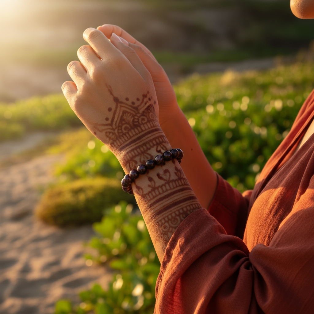 Garnet Mala Bracelet