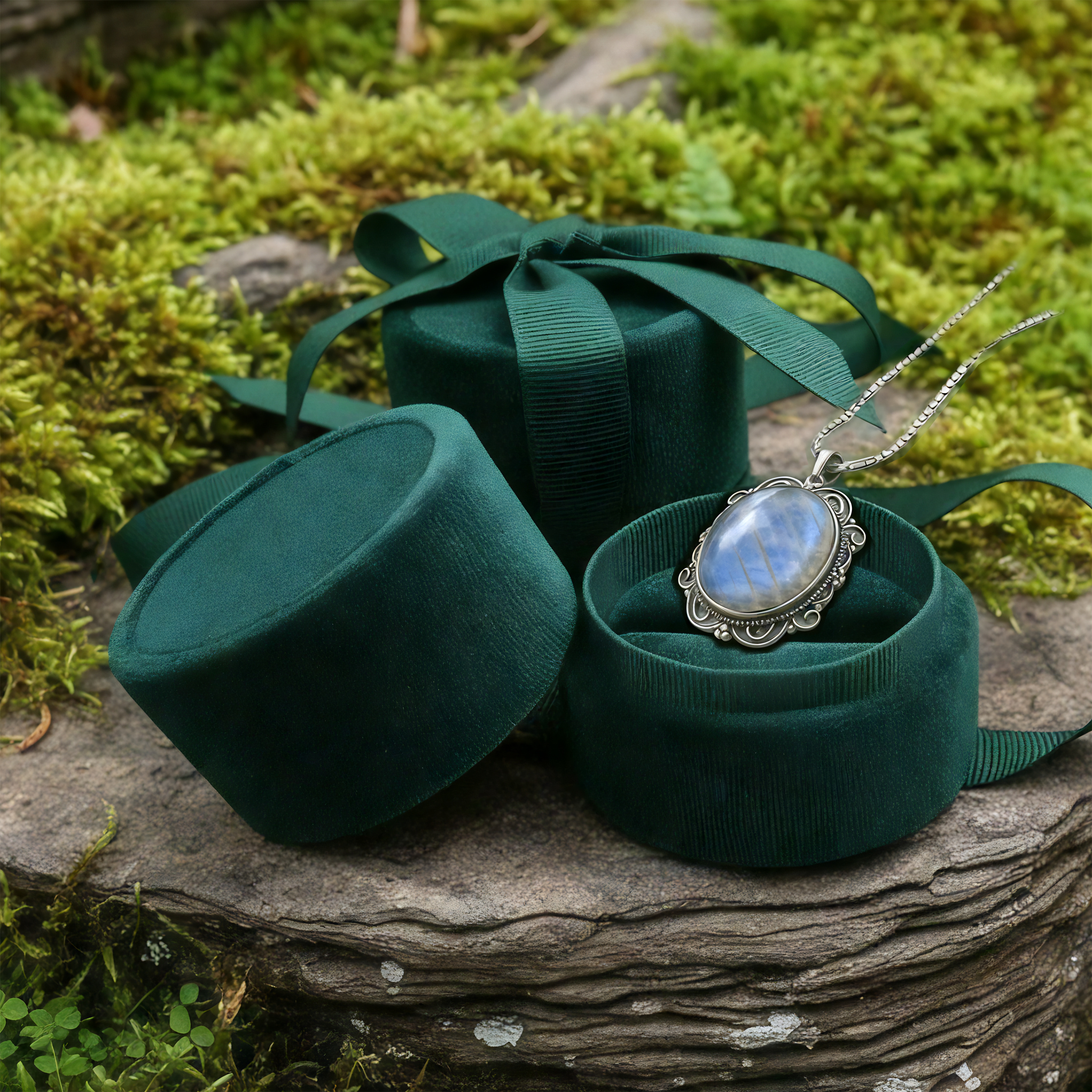 Rainbow Moonstone Goddess Necklace