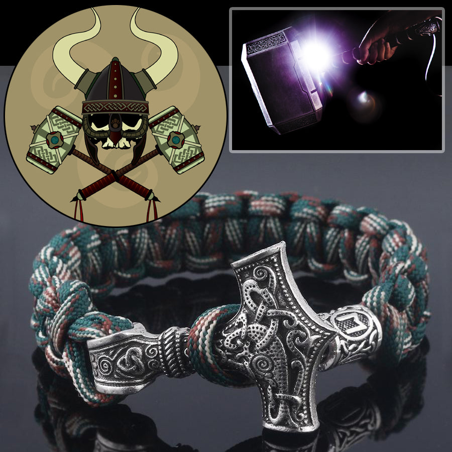 Viking Survival Paracord Bracelet (Thor's Hammer) Mjolnir