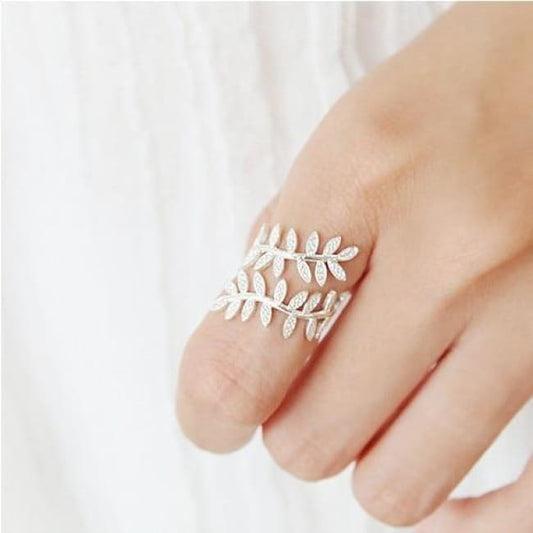 925 Silver Elvish Leaf Adjustable Fairytale Ring