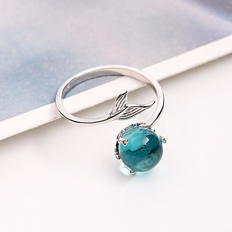 925 Silver Mermaid Fairytale Crystal Ring
