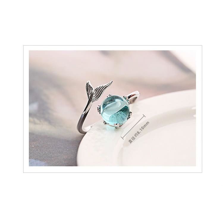 925 Silver Mermaid Fairytale Crystal Ring