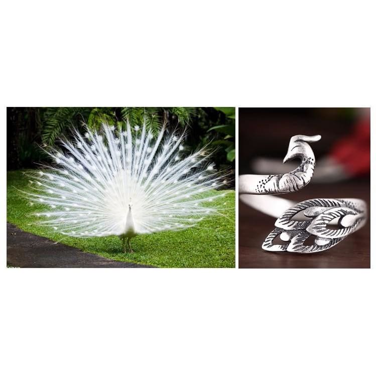 925 Silver Peacock Adjustable Fairytale Ring
