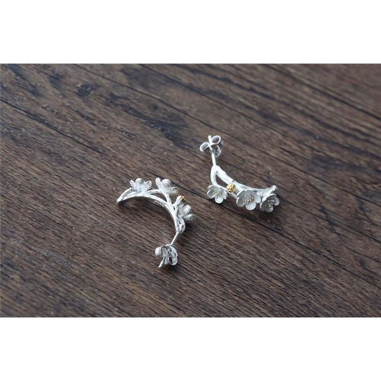 925 Silver Plum Flower Fairytale Earrings