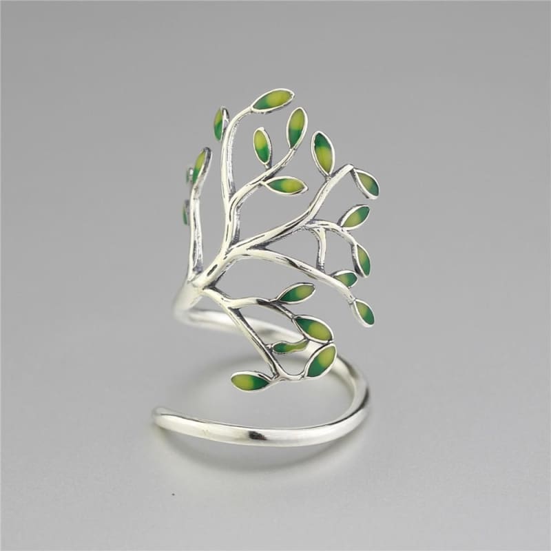 925 Silver Tree Cuffed Fairytale Adjustable Ring