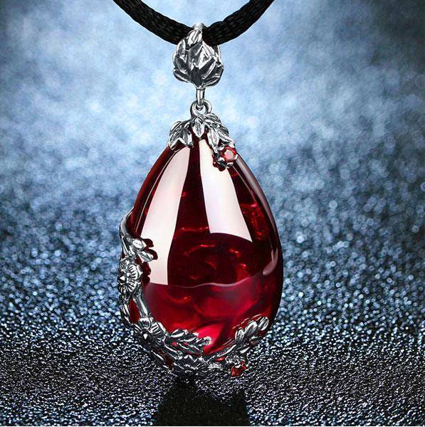 Red Garnet Pendant Necklace