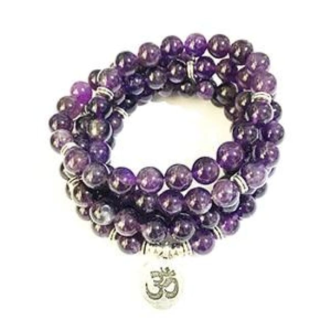 Amethyst Mala Bead Bracelet Or Necklace - Ohm Charm
