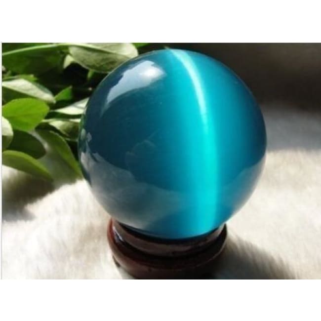 Blue Cat Eye Crystal Ball With Stand