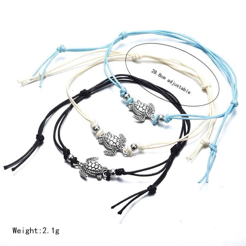 (Clearance) Beach Turtle Charm Rope String Anklets (3 Colors Available)