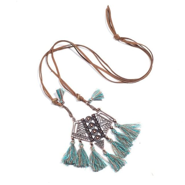 (Clearance) Bohemian Tassel Pendant (7 Colors Available) - Mix Green