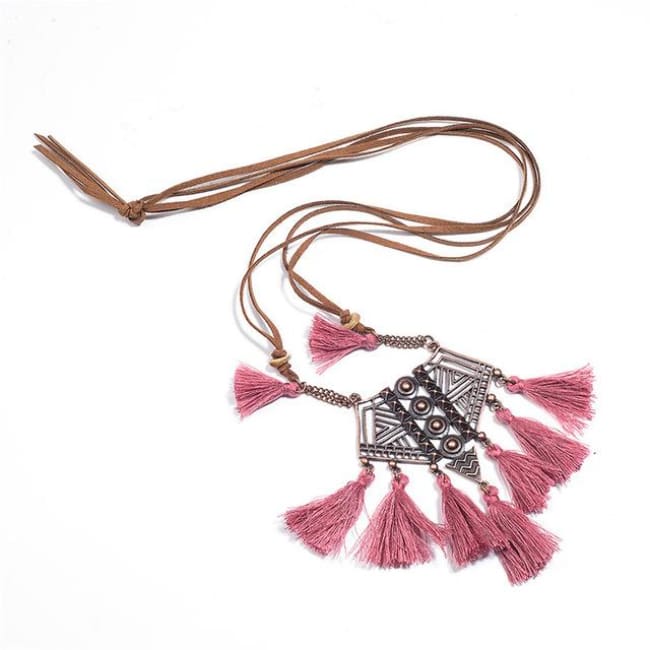 (Clearance) Bohemian Tassel Pendant (7 Colors Available) - Watermelon Red