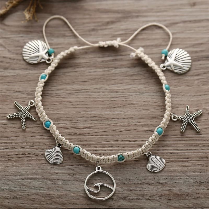 (Clearance) Charm Bohemian Starfish Stone Anklets