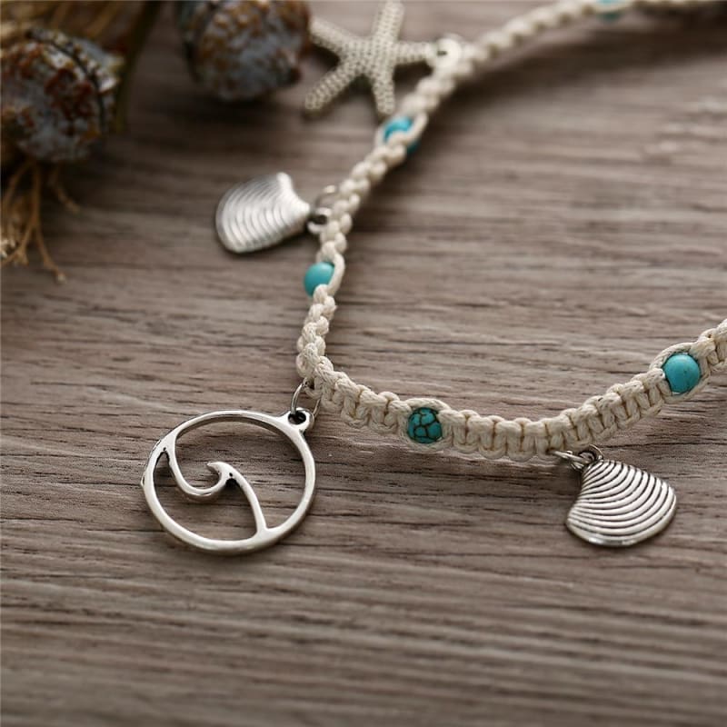 (Clearance) Charm Bohemian Starfish Stone Anklets