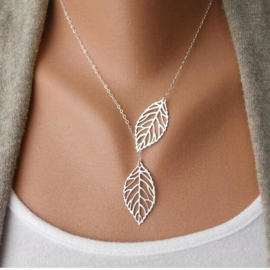 (Clearance) Golden/silver Leaf Chain Necklace
