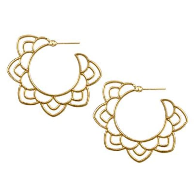 (Clearance) Tribal Gold/silver Floral Drop Earring - Gold