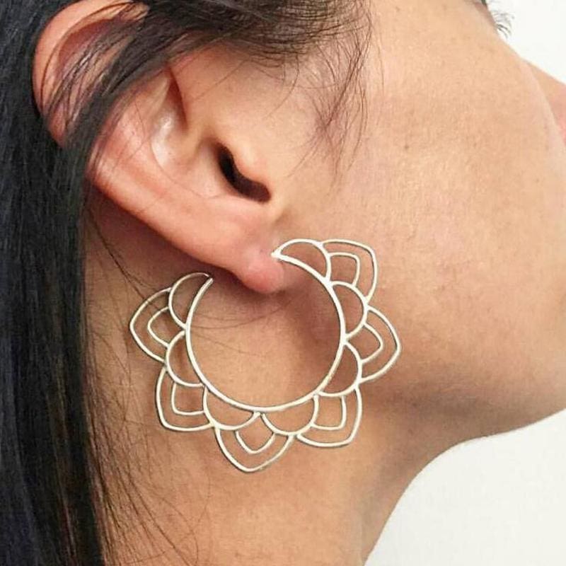 (Clearance) Tribal Gold/silver Floral Drop Earring
