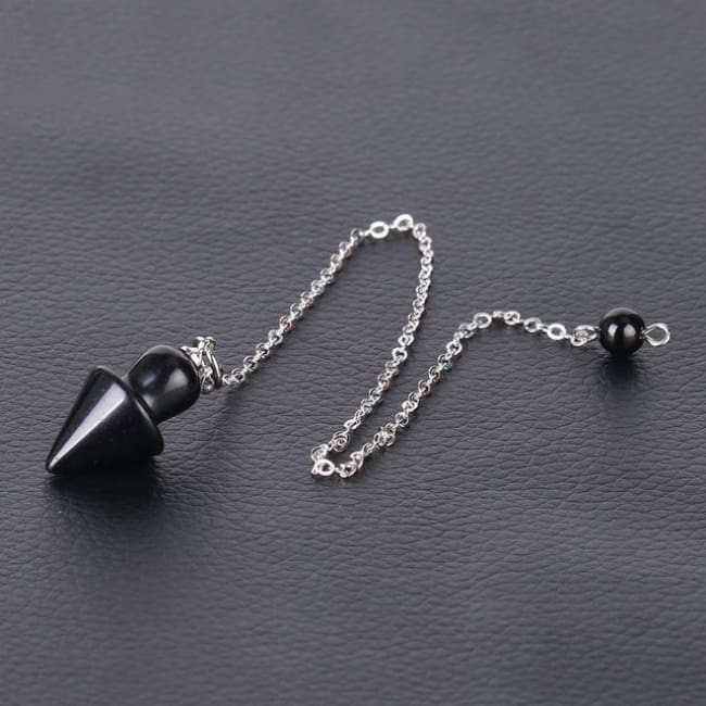 Cone Taper Natural Stone Pendulum - Black Onyx