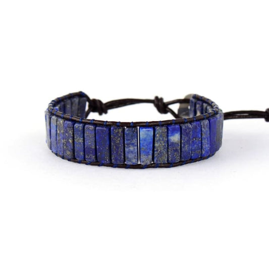 Earth Spirit Lapis Lazuli Leather Wrap Bracelet
