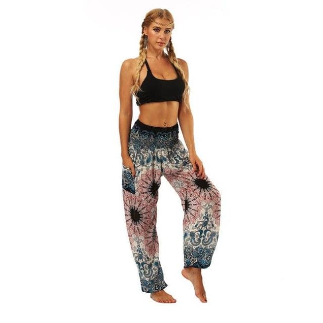 Harem Pants One-Size Fits All So Comfortable! - Pink & Teal / One Size