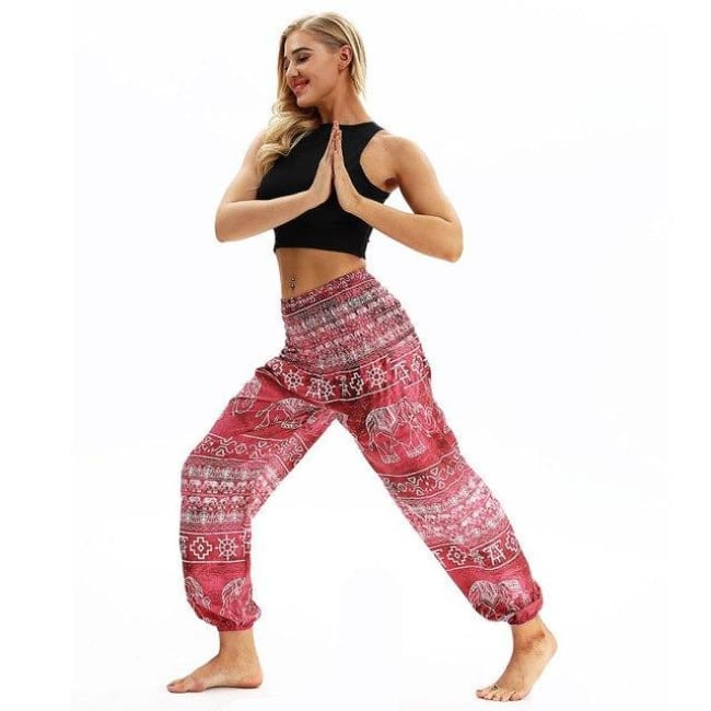 Harem Pants One-Size Fits All So Comfortable! - Red / One Size