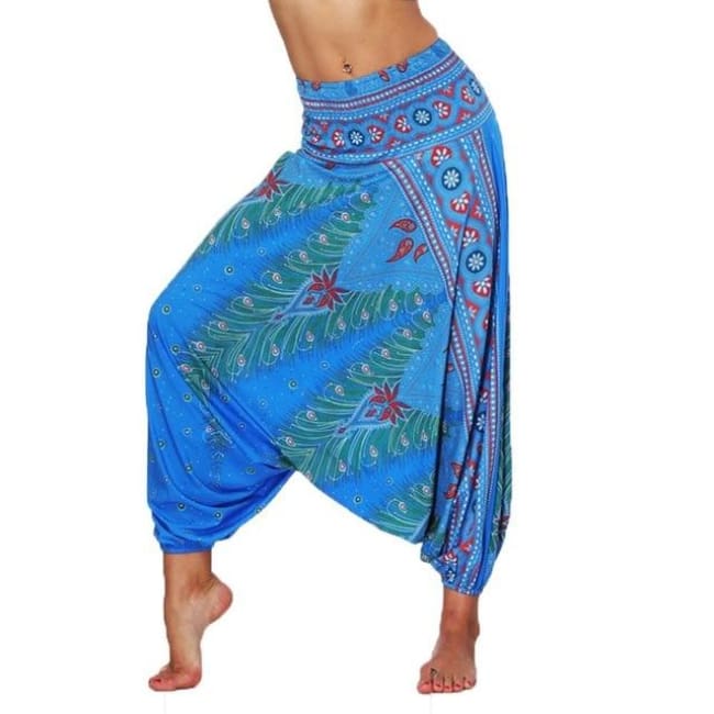 Low Leg Harem Pants One-Size Fits All So Comfortable! - Blue / One Size