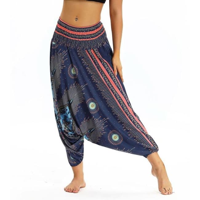 Low Leg Harem Pants One-Size Fits All So Comfortable! - Faded Navy / One Size