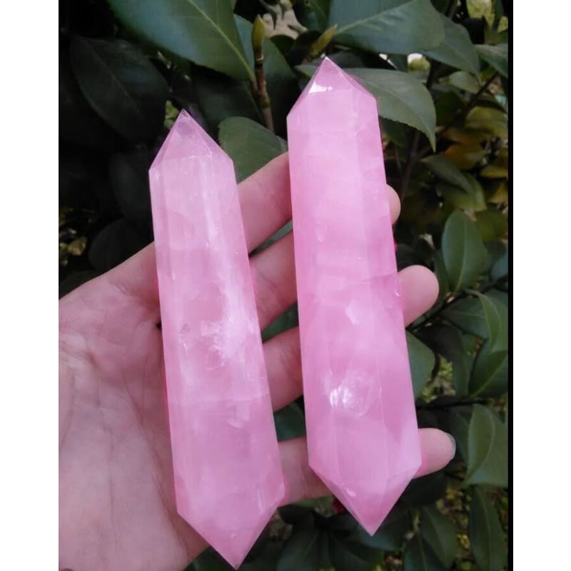 Natural Pink Rose Double Terminated Wand