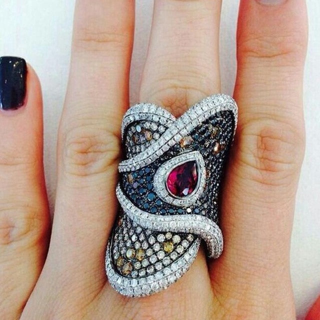 Luxury Black CZ Stone Ring