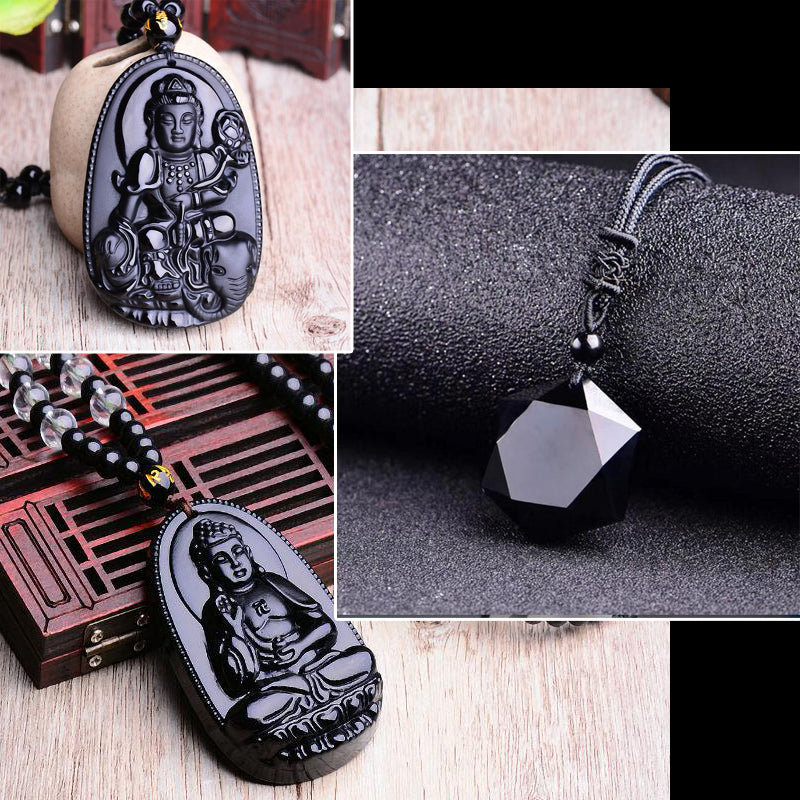 Obsidian Lucky Amulet Pendant