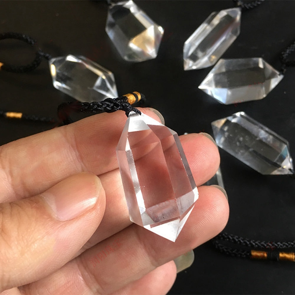 Double Pointed Crystal Quartz Pendant