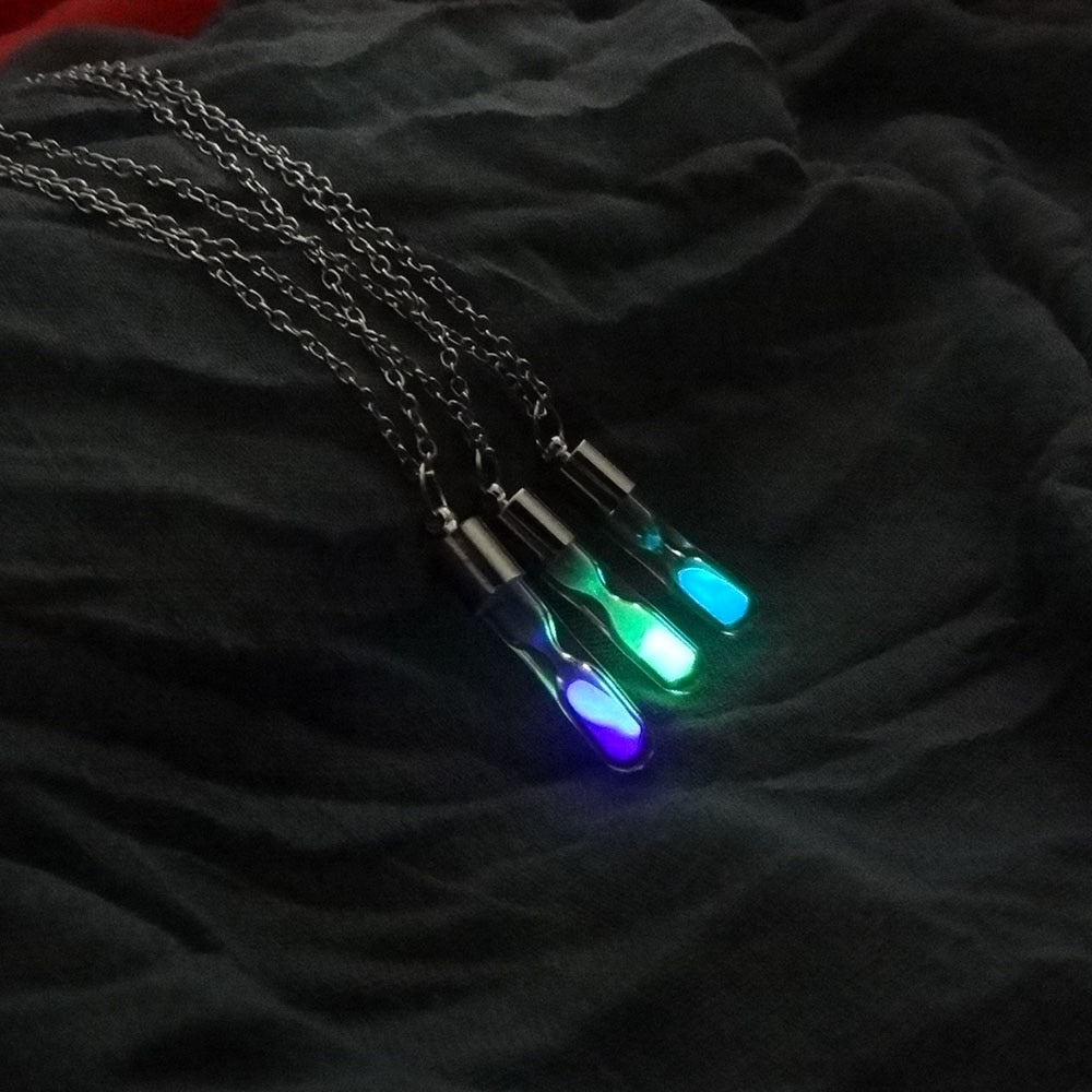 Glow In The Dark Hourglass Necklace