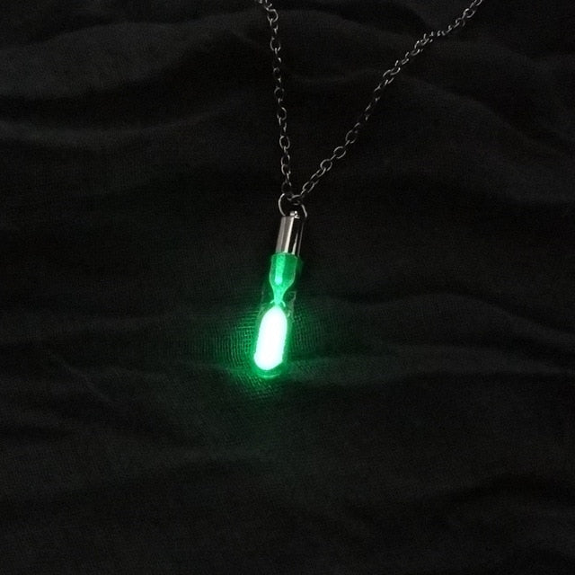 Glow In The Dark Hourglass Necklace