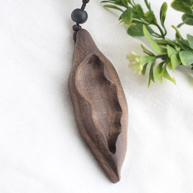 Vintage Sandalwood Natural Stone Necklace
