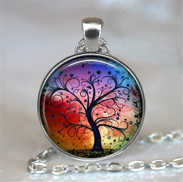 Tree Of Life Cabochon Statement Necklace