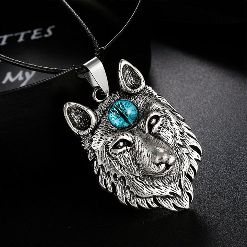 Viking Wolf Eye Silver Pendant