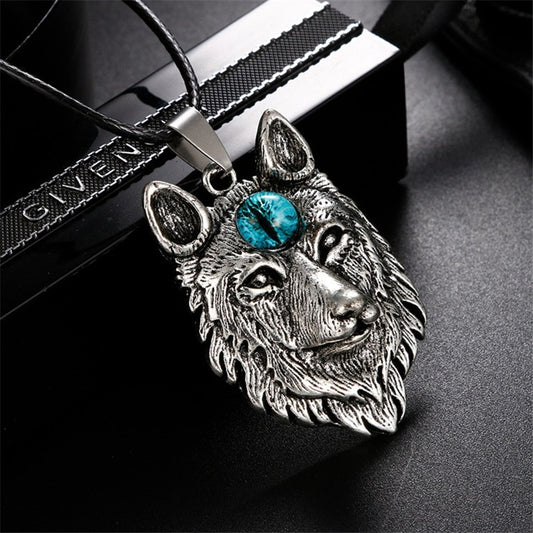 Viking Wolf Eye Silver Pendant