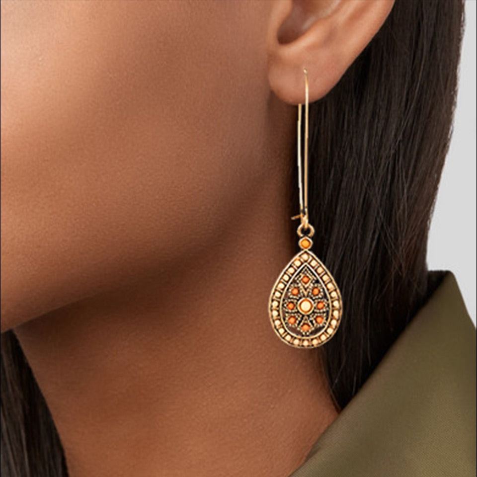 (CLEARANCE) Vintage Boho India Ethnic Water Drop Earrings