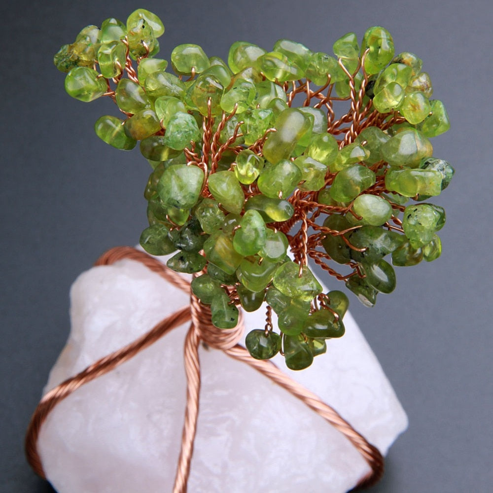 Undying Gemstone Plant (Peridot & Rose Quartz) Tree of Life