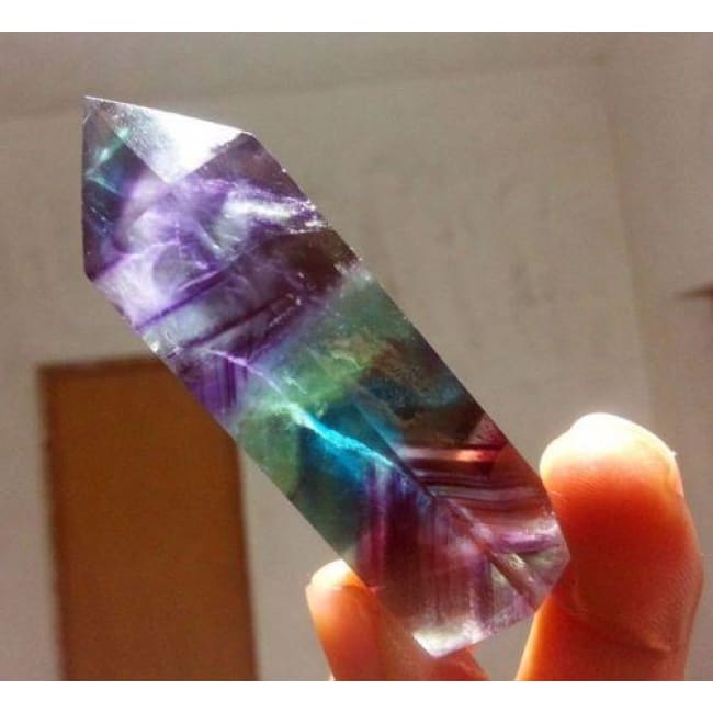 Rainbow Fluorite Crystal Point Wand