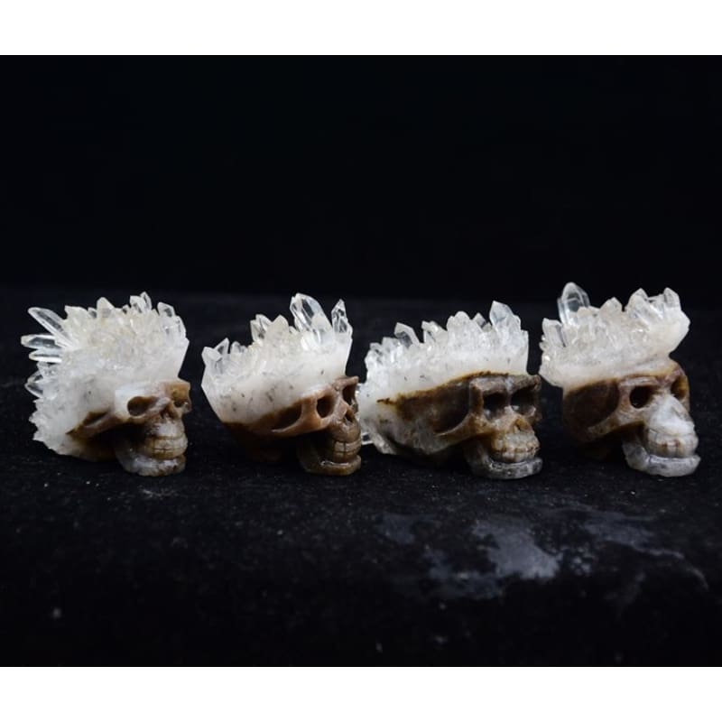 Rocker Mini Quartz Cluster Carved Skull