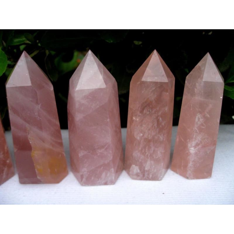 Set Of 4 Rose Quartz Crystal Wands