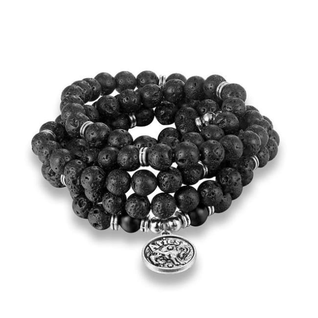 Star Sign Lava Stone Mala Bracelet (Or Necklace) - Aries