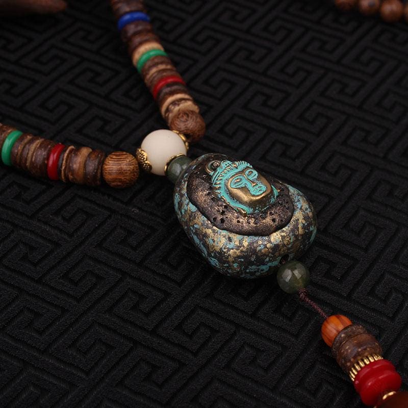 Tribal Buddha Beaded Necklace