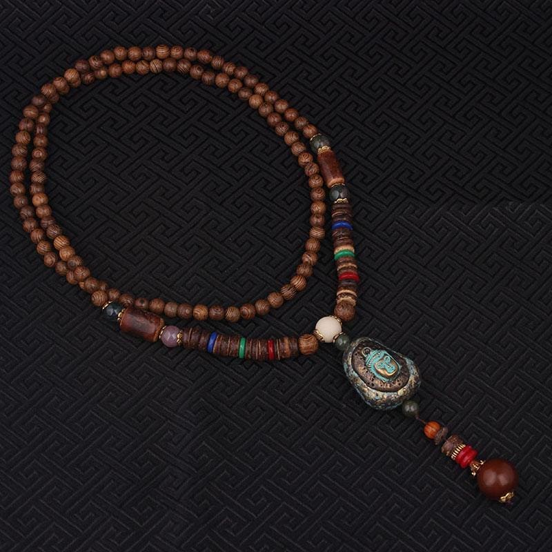 Tribal Buddha Beaded Necklace