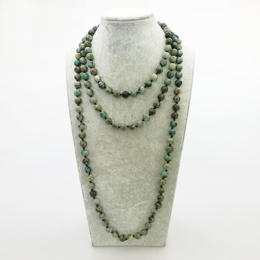 Turquoise Mala Bead Necklace